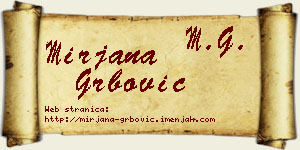 Mirjana Grbović vizit kartica